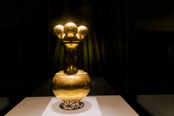 The gold Poporo Quimbaya at the Gold Museum, Bogotá