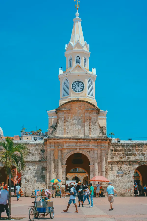 The Clock Tower Gate, Torre del Reloj, at the entrance to Cartagena's walled city