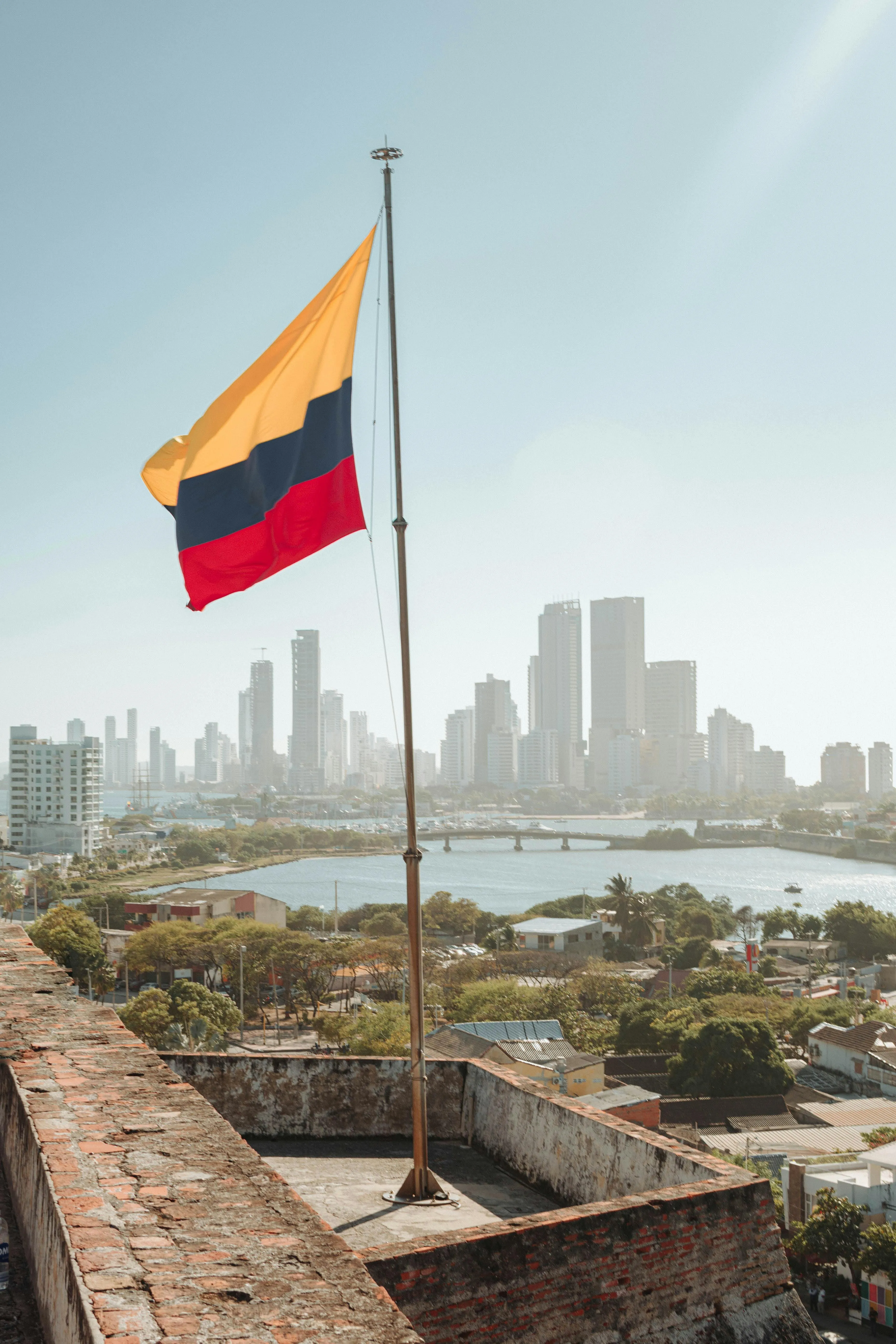 Colonial facades and colourful architecture in Cartagena's walled city