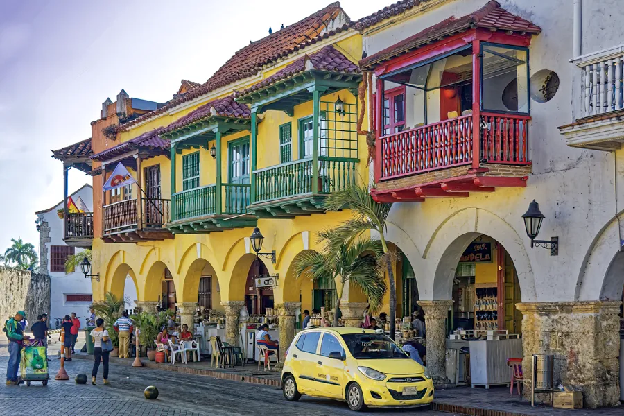 The colonial balconies of Cartagena's walled city