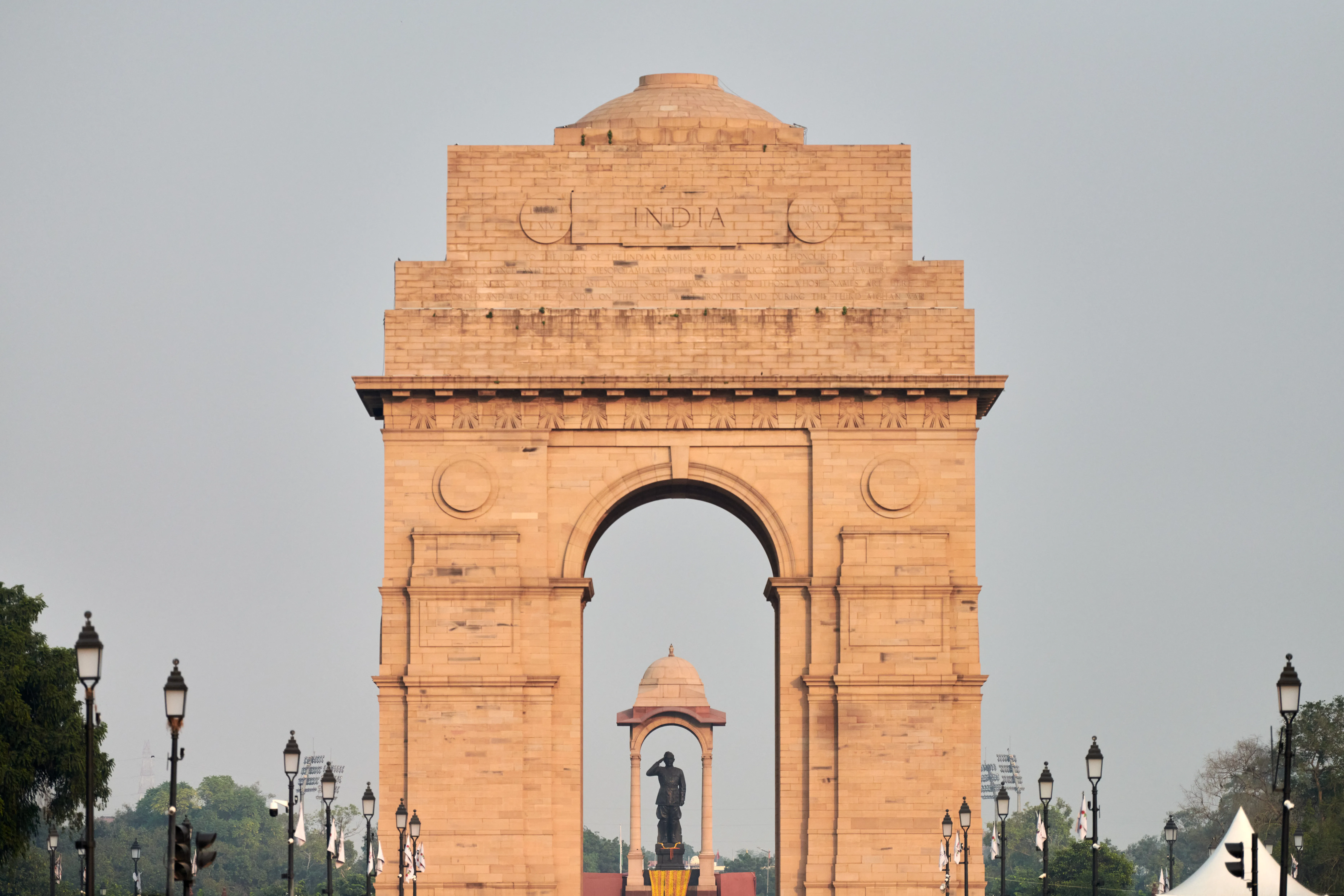 Memorial de guerra India Gate en Nueva Delhi, India